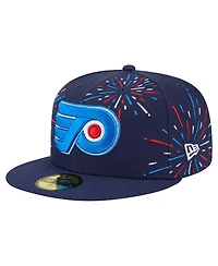 New Era Men's Navy Philadelphia Flyers Americana Fireworks 59FIFTY Fitted Hat