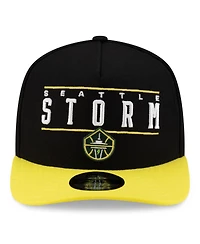New Era Men's and Women's Black/Yellow Seattle Storm 2025 Wnba Draft A-Frame 9FIFTY Snapback Hat