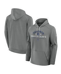 Fanatics Men's Gray Toronto Maple Leaf's 2025 Stanley Cup Playoffs Authentic Pro Rink Fly Fleece Pullover Hoodie