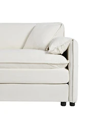 Streamdale Deep Seat Chenille Sectional Sofa with Ottoman