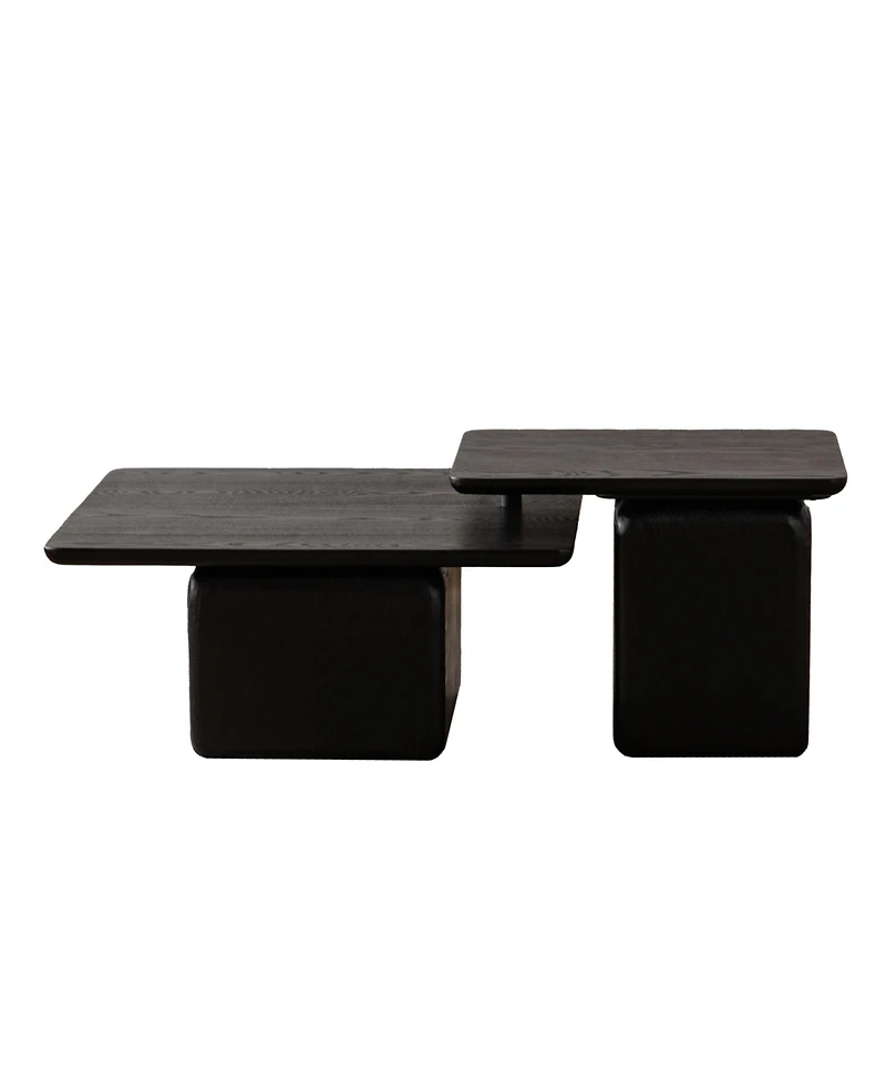Streamdale Vintage Coffee Table Set with Wood Grain Finish (Set of 2)