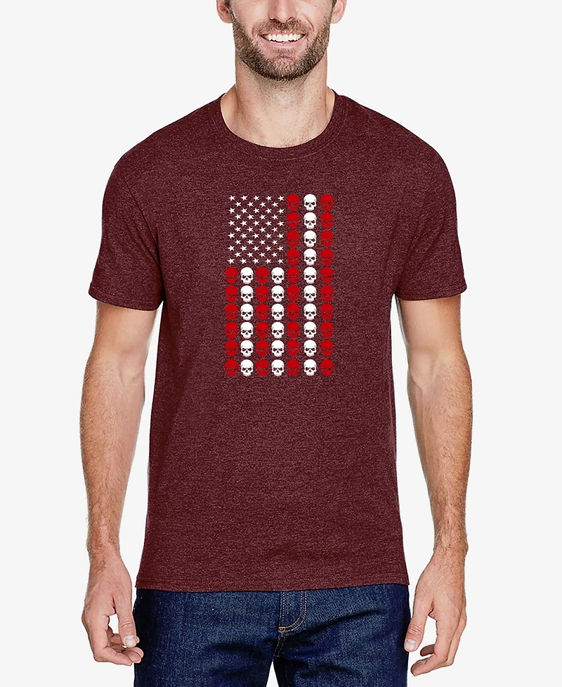 La Pop Art Men's Skull Flag Premium Blend Word T-Shirt