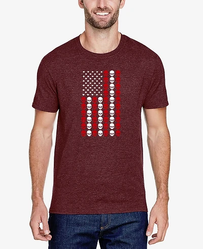 La Pop Art Men's Skull Flag Premium Blend Word T-Shirt