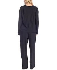 Muk Luks Women's 3-Pc. Rib-Knit Lounge Pajama Set