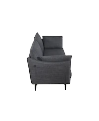 Streamdale 2.5 Seater Sofa For Primary Living Space, Bed Room, Office, Usb Charge Port, 2 Pillows,Metel Legs