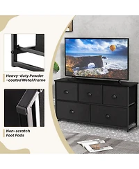 Dresser Storage Tower with 5 Foldable Cloth Storage Cubes