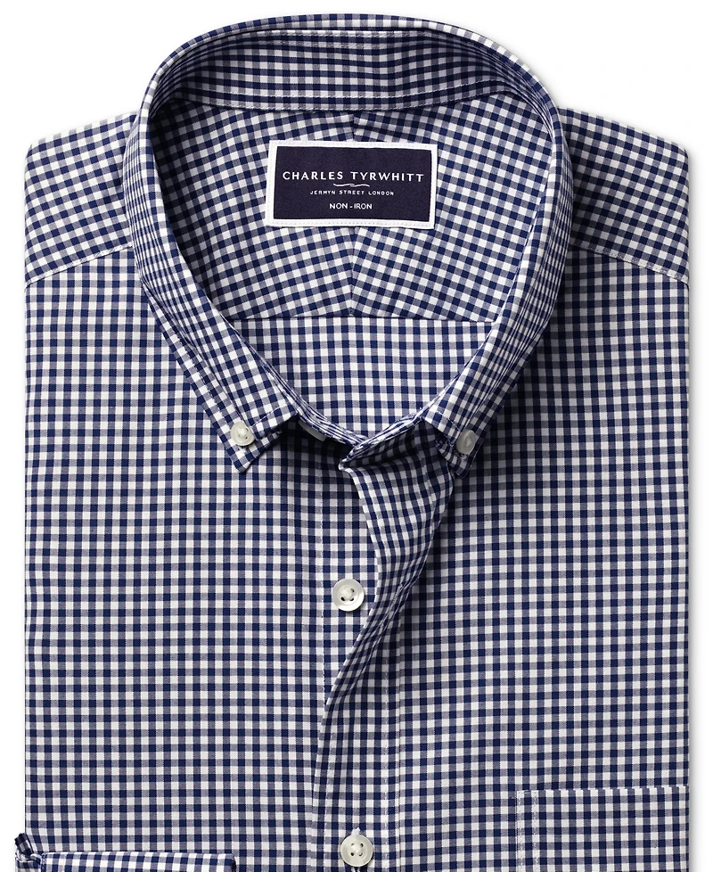 Charles Tyrwhitt Men's Slim Fit Long Sleeve Wrinkle-Resistant Button-Down Shirt