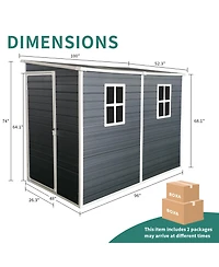 Streamdale 8x4ft Resin Outdoor Garden Shed with Lockable Door