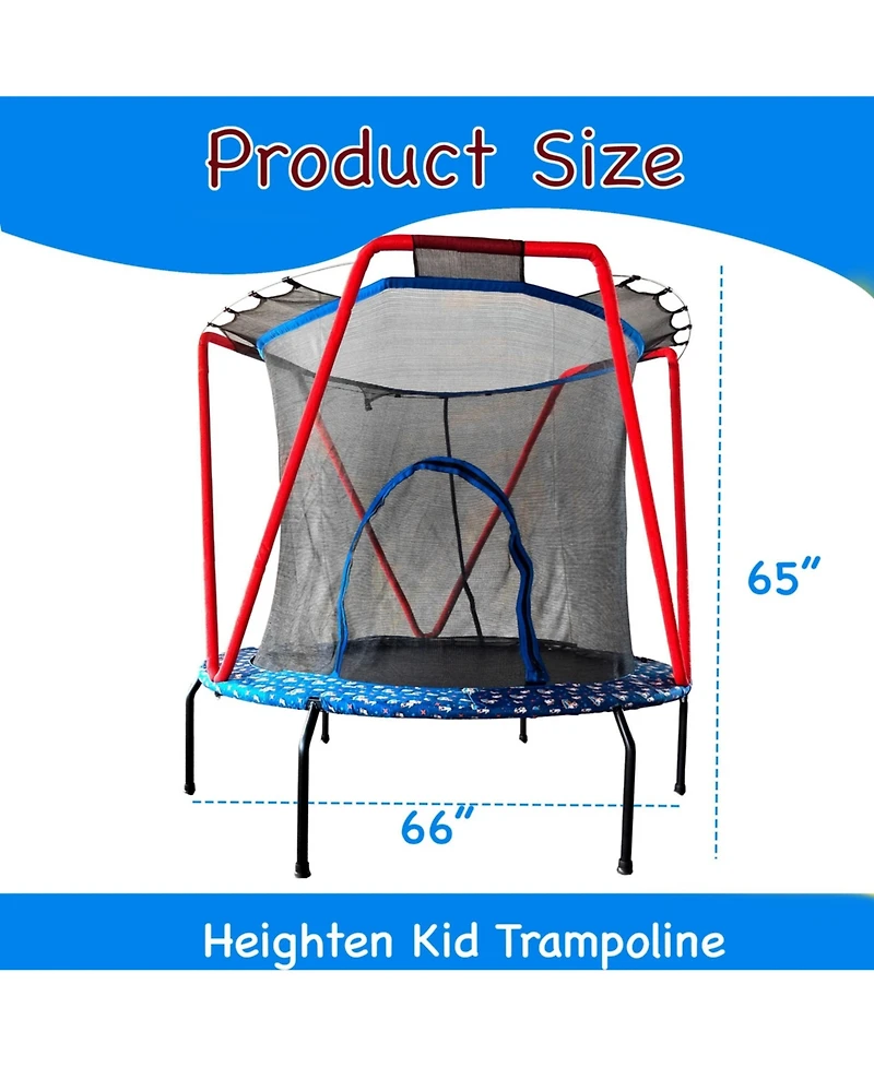 Streamdale 66" Trampoline for Kids Toddler Indoor Outdoor Small Trampolines for Baby with heighten net No-Gap Design for Kids