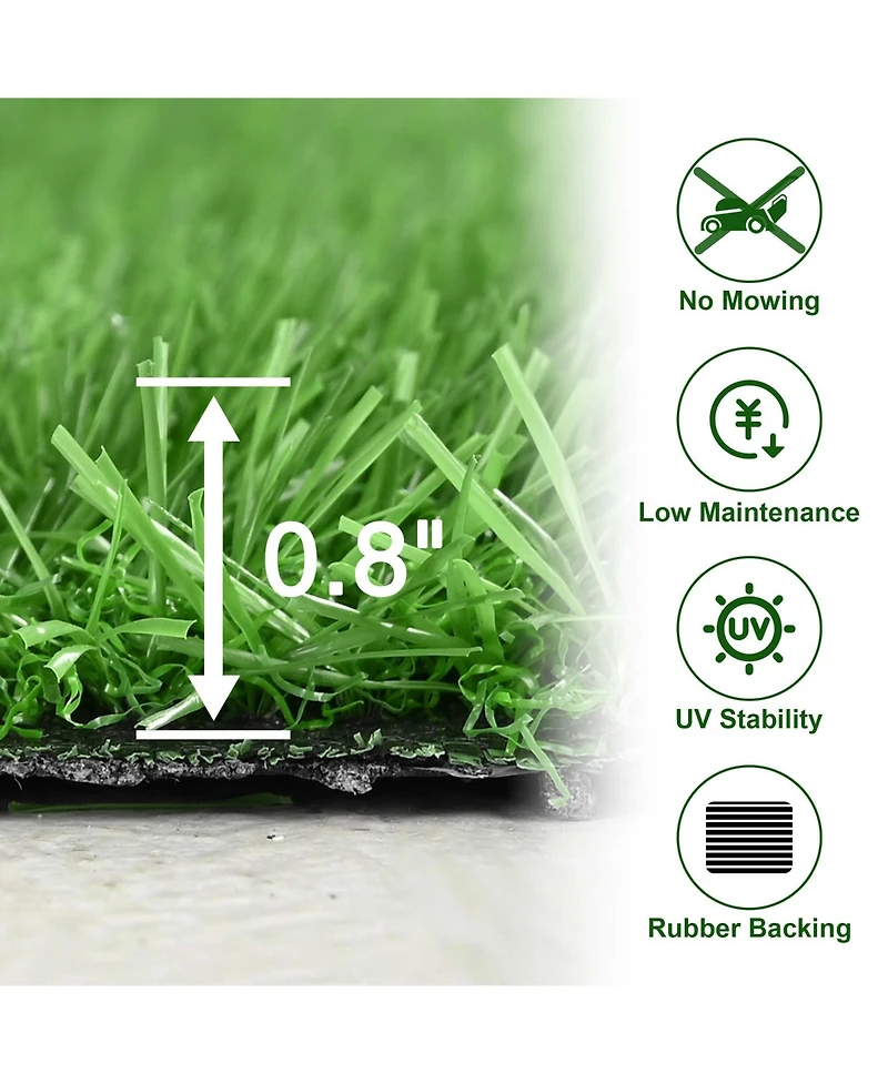 Yescom 2pcs 50x3 Ft Artificial Grass Turf 0.8" Fake Grass Rug Synthetic Lawn Indoor Batting Tunnels Outdoor Home Decor