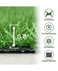 Yescom 2pcs 50x3 Ft Artificial Grass Turf 0.8" Fake Grass Rug Synthetic Lawn Indoor Batting Tunnels Outdoor Home Decor