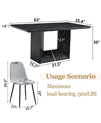 Streamdale Black Marble Dining Set