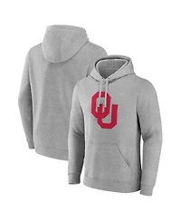 Fanatics Men's Gray Oklahoma Sooners Primary Logo Pullover Hoodie