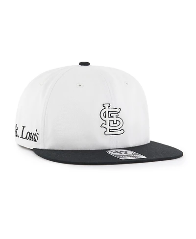 '47 Brand Men's White/Black St. Louis Cardinals Foundation Captain Snapback Hat