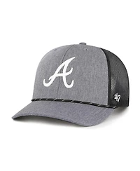 '47 Brand Men's Charcoal Atlanta Braves Carbon Rope Trucker Adjustable Hat