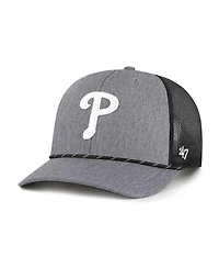 '47 Brand Men's Charcoal Philadelphia Phillies Carbon Rope Trucker Adjustable Hat