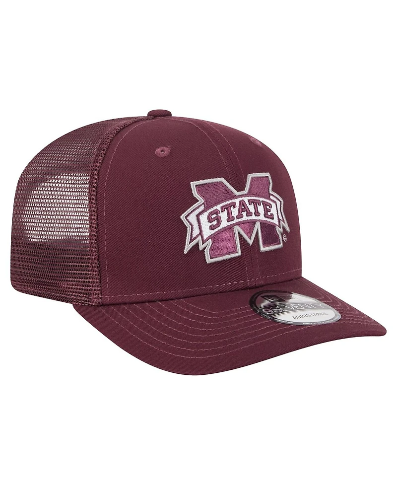 New Era Men's Maroon Mississippi State Bulldogs Primary 9SEVENTY Trucker Stretch-Snap Hat