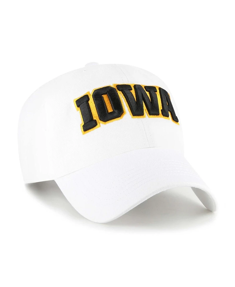 '47 Brand Men's White Iowa Hawkeyes Clean Up Adjustable Hat