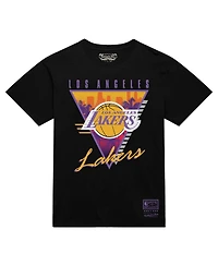 Mitchell & Ness Men's Black Los Angeles Lakers Worldwide Collection Tri-Logo T-Shirt