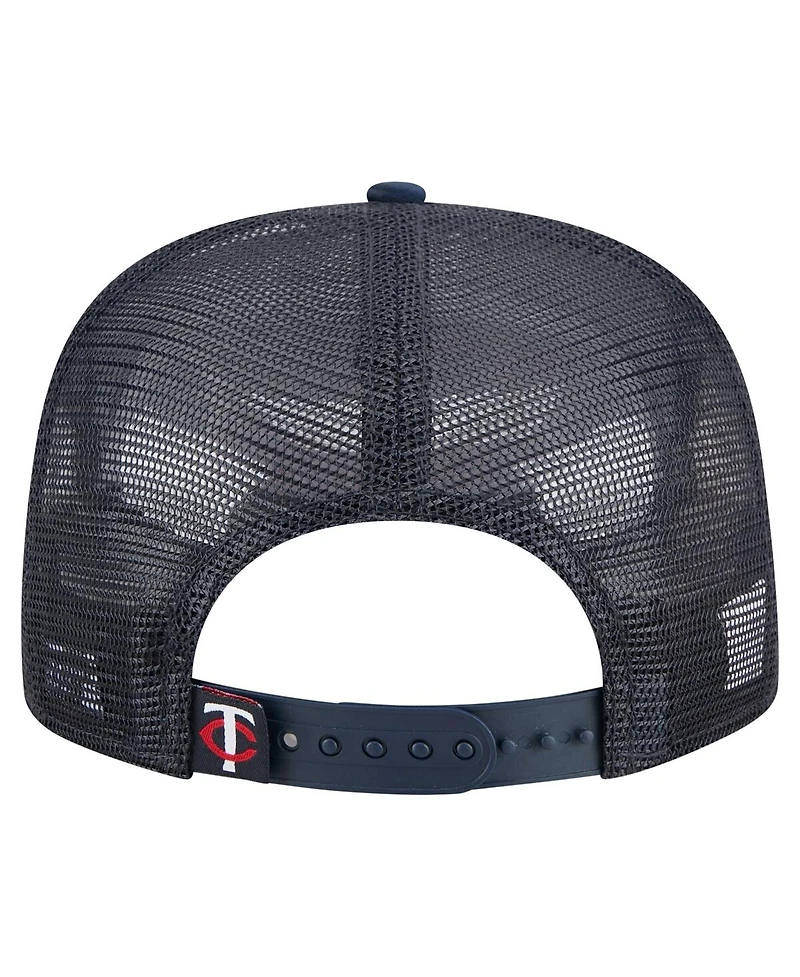 New Era Men's Navy Minnesota Twins Retro Satin Script Golfer Adjustable Hat