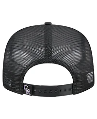 New Era Men's Black Colorado Rockies Retro Satin Script Golfer Adjustable Hat