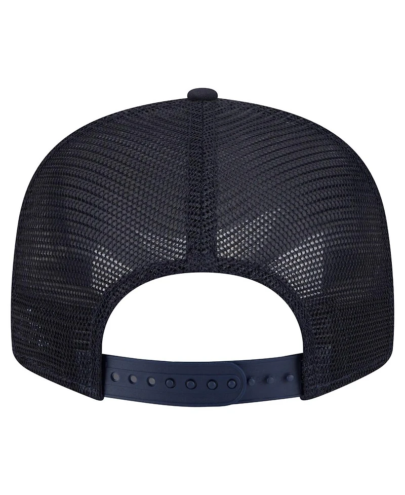 New Era Men's Navy Michigan Wolverines Split Panel 9FIFTY Snapback Trucker Hat
