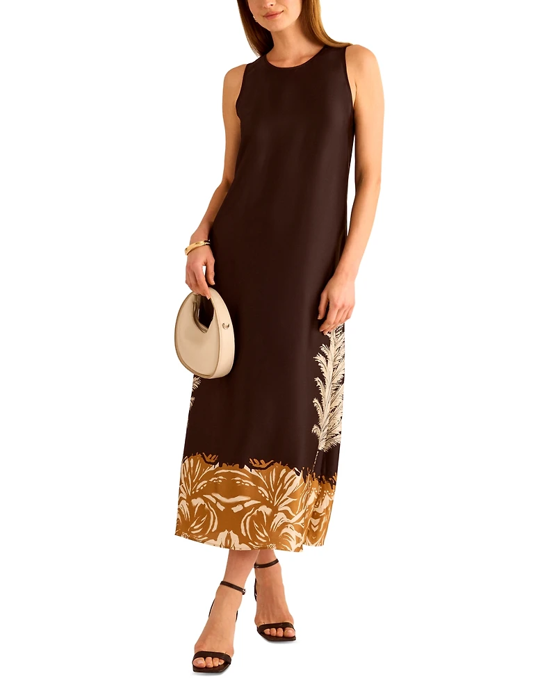 Vince Camuto Women's Sleeveless Back-Slit A-Line Dress