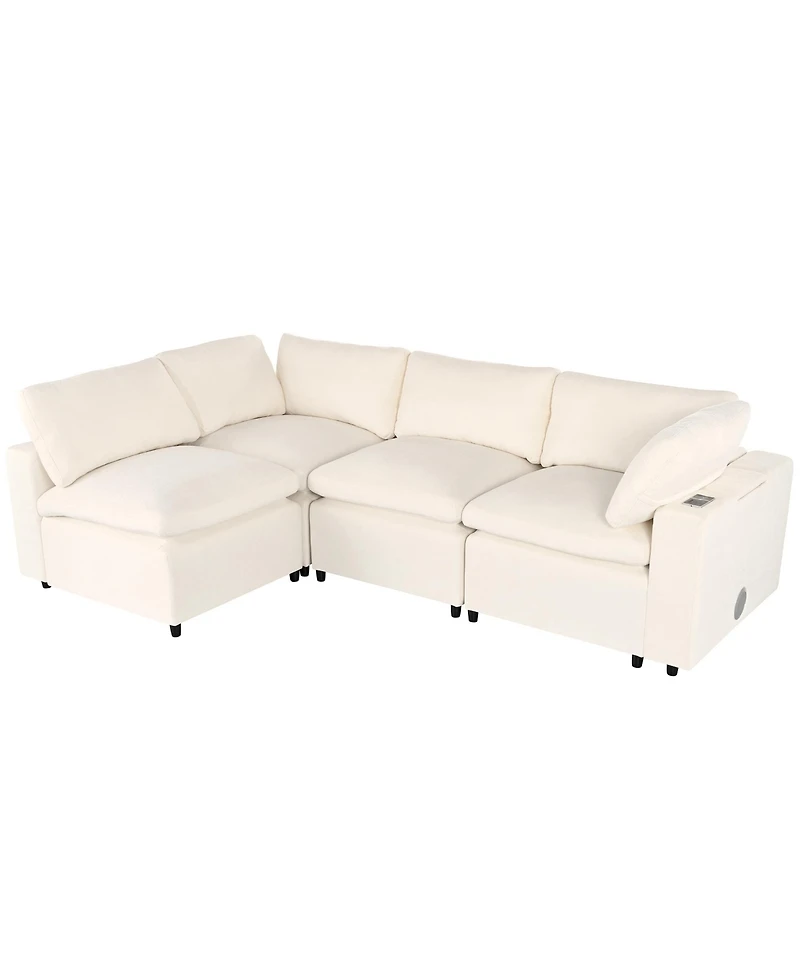 Streamdale Modular Sofa with Storage, Usb Charging, Wireless Charger & Bluetooth Speaker
