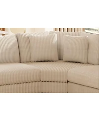 Modular Three-seat Corner Sofa, Wooden Frame Locker with Armrests, Stylish and Comfortable, Cream Style, Beige