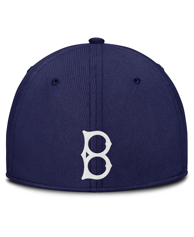 Nike Men's Gray/Navy Brooklyn Dodgers Rise Swoosh Performance Flex Hat