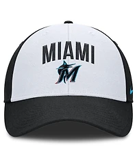 Nike Men's White/Black Miami Marlins Club Performance Adjustable Hat