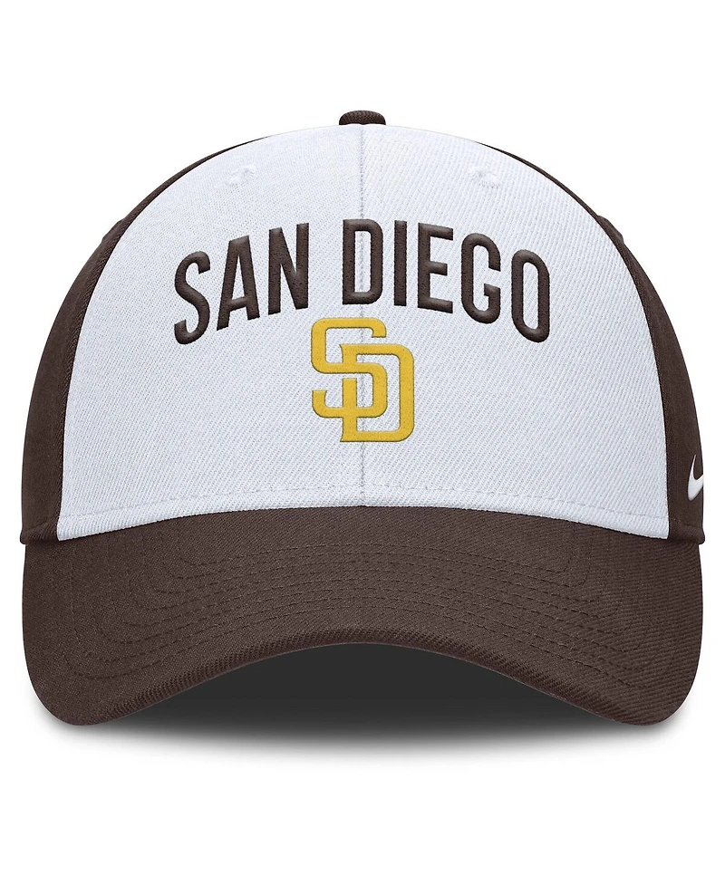 Nike Men's White/Brown San Diego Padres Club Performance Adjustable Hat