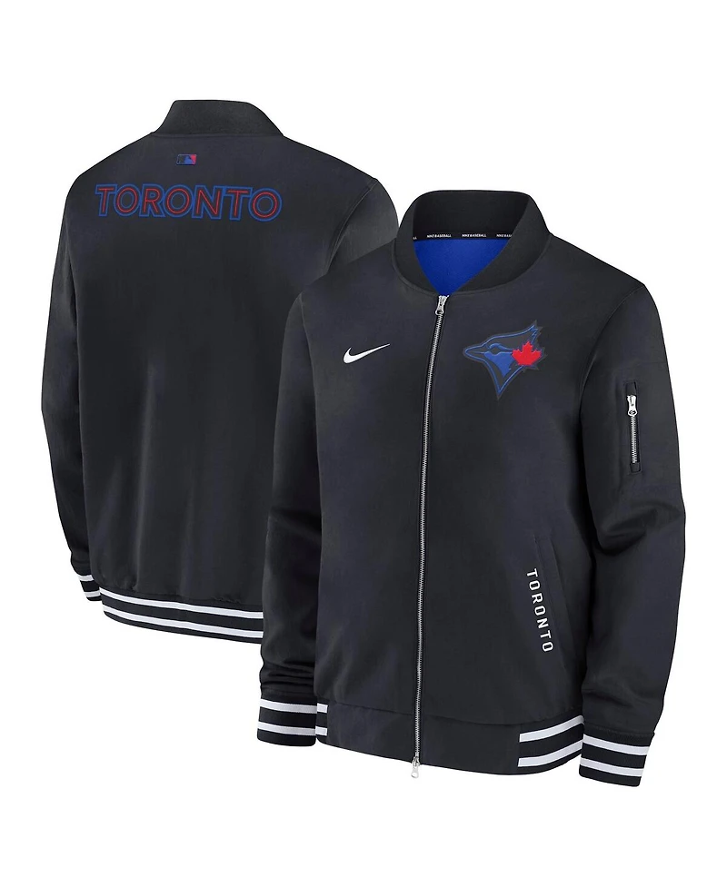 Nike Men's Black Toronto Blue Jays Authentic Collection City Connect Full-Zip Bomber Jacket
