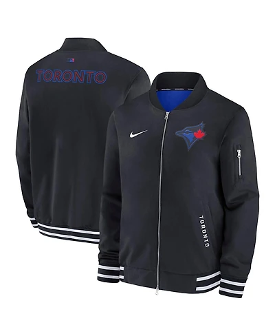 Nike Men's Black Toronto Blue Jays Authentic Collection City Connect Full-Zip Bomber Jacket