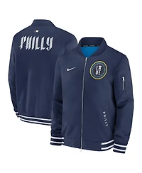 Nike Men's Navy Philadelphia Phillies Authentic Collection City Connect Full-Zip Bomber Jacket