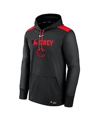 Nike Men's Black Cincinnati Reds Authentic Collection City Connect Therma Pullover Hoodie