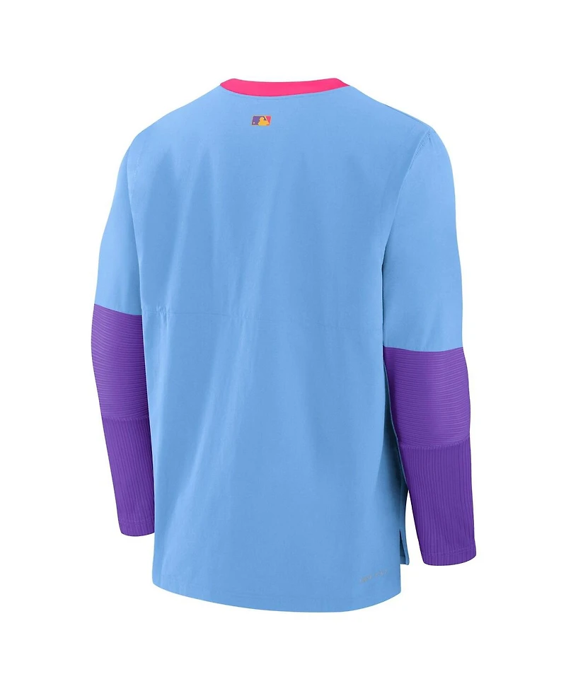 Nike Men's Light Blue/Purple Colorado Rockies 2025 City Connect Authentic Collection Lightweight Player Performance Long Sleeve T-Shirt
