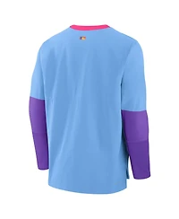 Nike Men's Light Blue/Purple Colorado Rockies 2025 City Connect Authentic Collection Lightweight Player Performance Long Sleeve T-Shirt