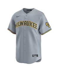 Nike Men's Gray Milwaukee Brewers Away Limited Jersey