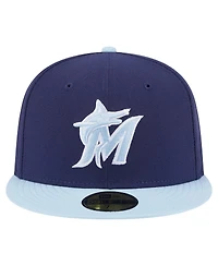 New Era Men's Navy/Light Blue Miami Marlins Color Pack 2-Tone 59FIFTY Fitted Hat