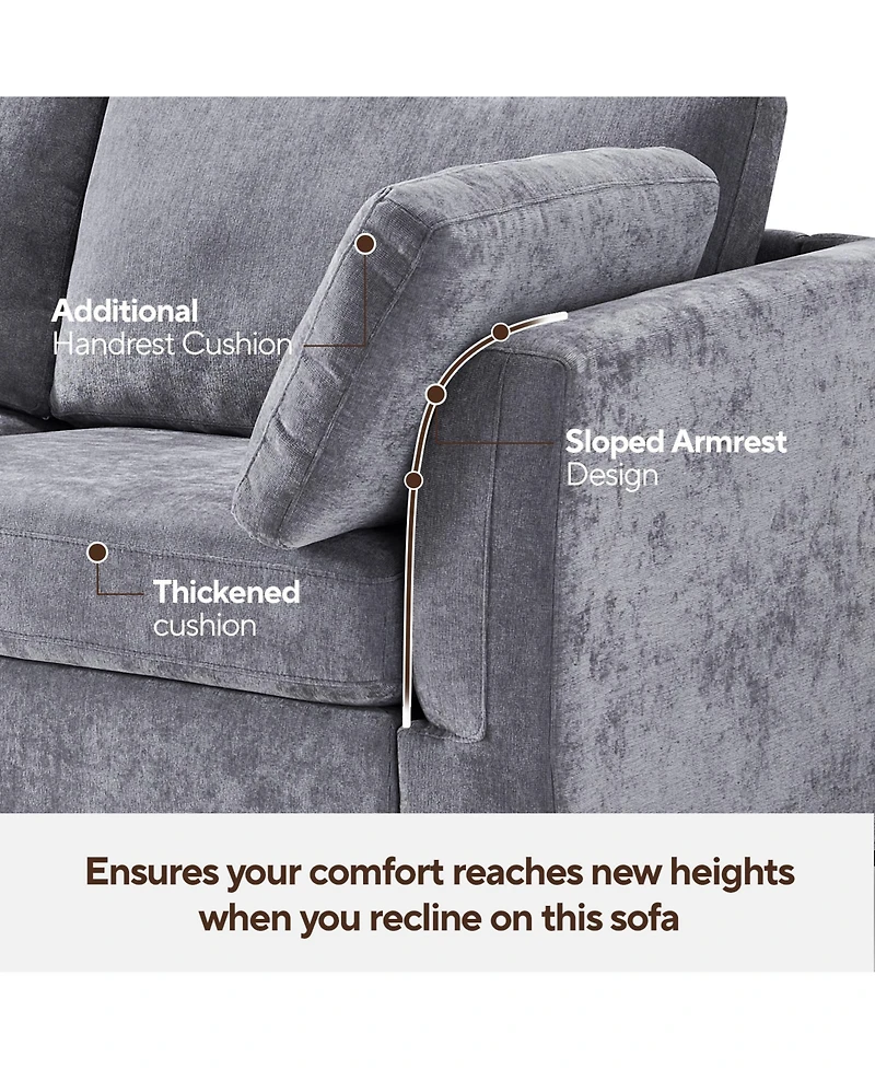 Streamdale modular sofa whitechenille fabric, simple and grand, the seat and back is very soft. this is also a Knock Down sofa