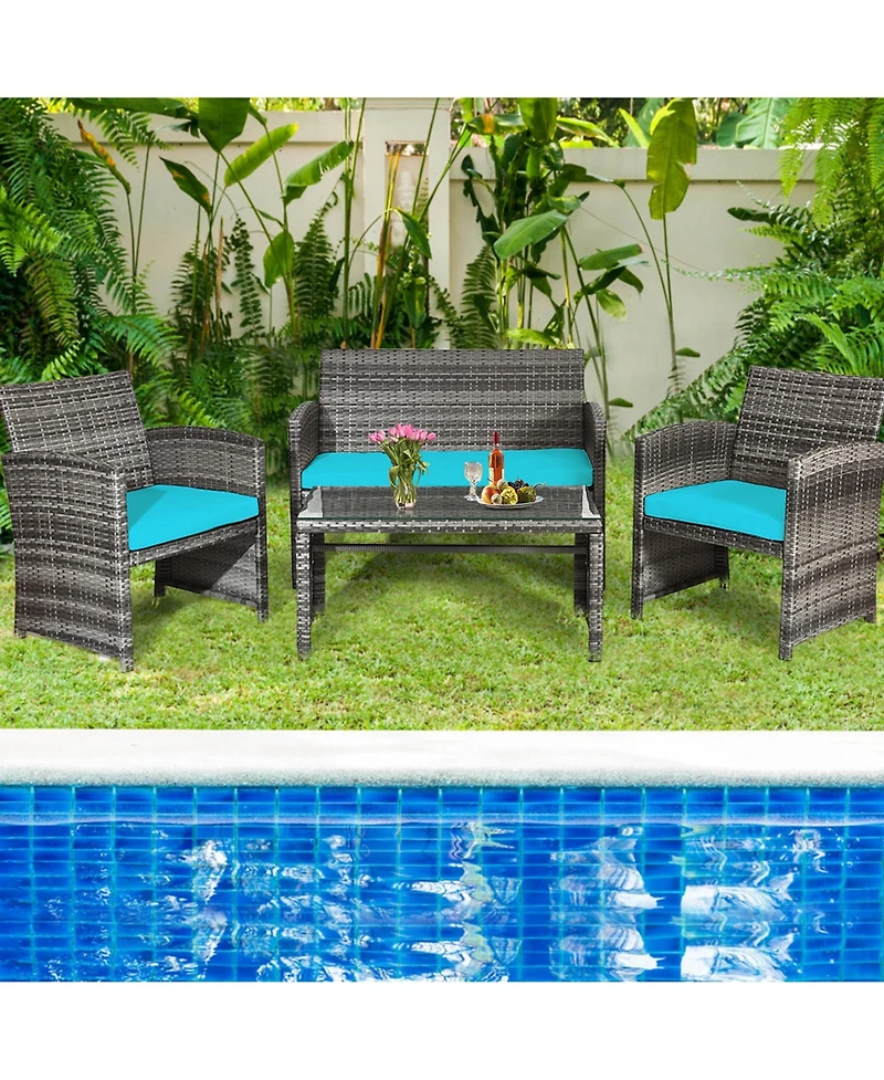 Gymax 4PCS Patio Out