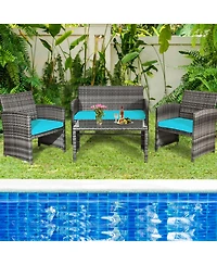 Gymax 4PCS Patio Out