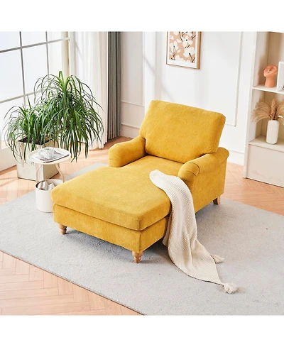 Streamdale Modern Mid-Century Indoor Oversized Chaise Lounger Comfort Sleeper Sofa with Soild Wood Legs
