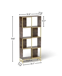 Streamdale Rustic 4-Tier Industrial Bookcase