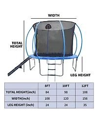 Streamdale 8ft Pumpkin Trampoline w/Slide & Enclosure