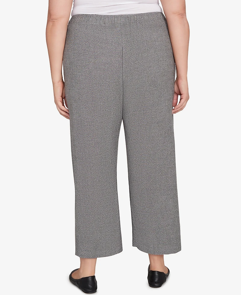 Alfred Dunner Plus Santa Barbara Button Cuffed All Around Elastic Ankle Pants