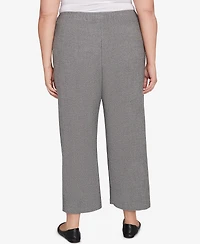 Alfred Dunner Plus Santa Barbara Button Cuffed All Around Elastic Ankle Pants