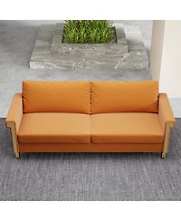 Streamdale Modern Velvet Sofa with Gold Legs & Deep Cushions (76.34