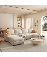 Streamdale Furniture Elegant Sectional Sofa with Storage and Adjustable Ottomans